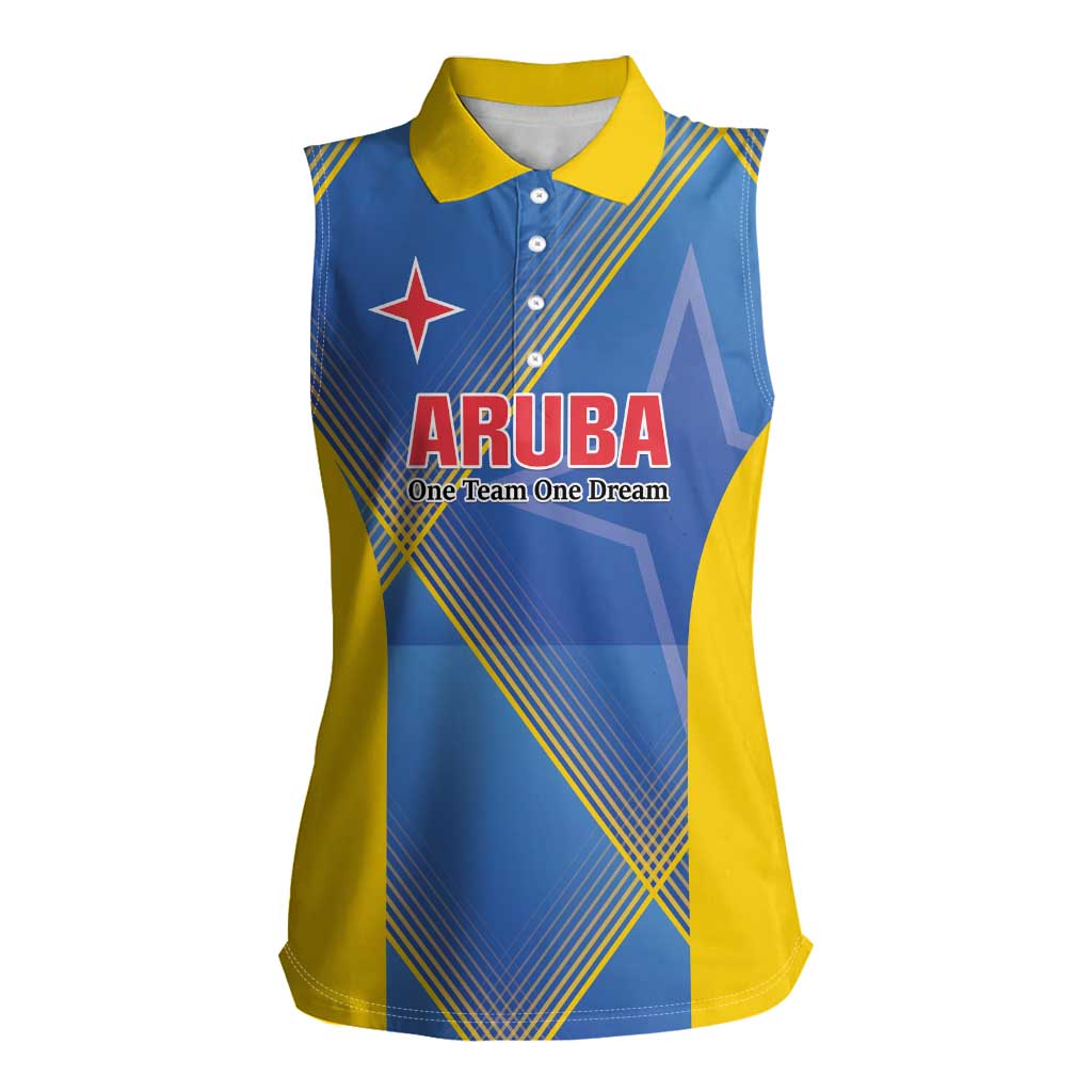 Custom Sport Team Aruba Women Sleeveless Polo Shirt One Team One Dream