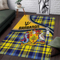 Barbados Celtic Festival Area Rug Yellow Blue Tartan Zipper Stylized