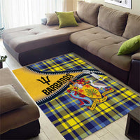 Barbados Celtic Festival Area Rug Yellow Blue Tartan Zipper Stylized