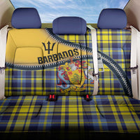Barbados Celtic Festival Back Car Seat Cover Yellow Blue Tartan Zipper Stylized