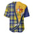 Barbados Celtic Festival Baseball Jersey Yellow Blue Tartan Zipper Stylized
