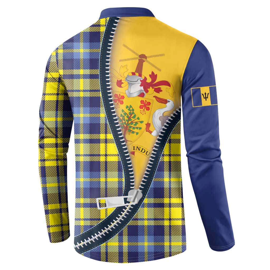 Barbados Celtic Festival Button Sweatshirt Yellow Blue Tartan Zipper Stylized