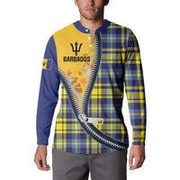 Barbados Celtic Festival Button Sweatshirt Yellow Blue Tartan Zipper Stylized