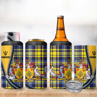 Barbados Celtic Festival 4 in 1 Can Cooler Tumbler Yellow Blue Tartan Zipper Stylized