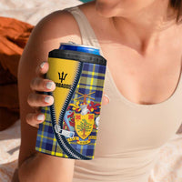 Barbados Celtic Festival 4 in 1 Can Cooler Tumbler Yellow Blue Tartan Zipper Stylized