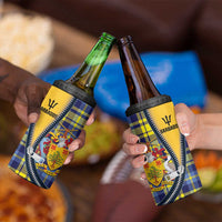 Barbados Celtic Festival 4 in 1 Can Cooler Tumbler Yellow Blue Tartan Zipper Stylized