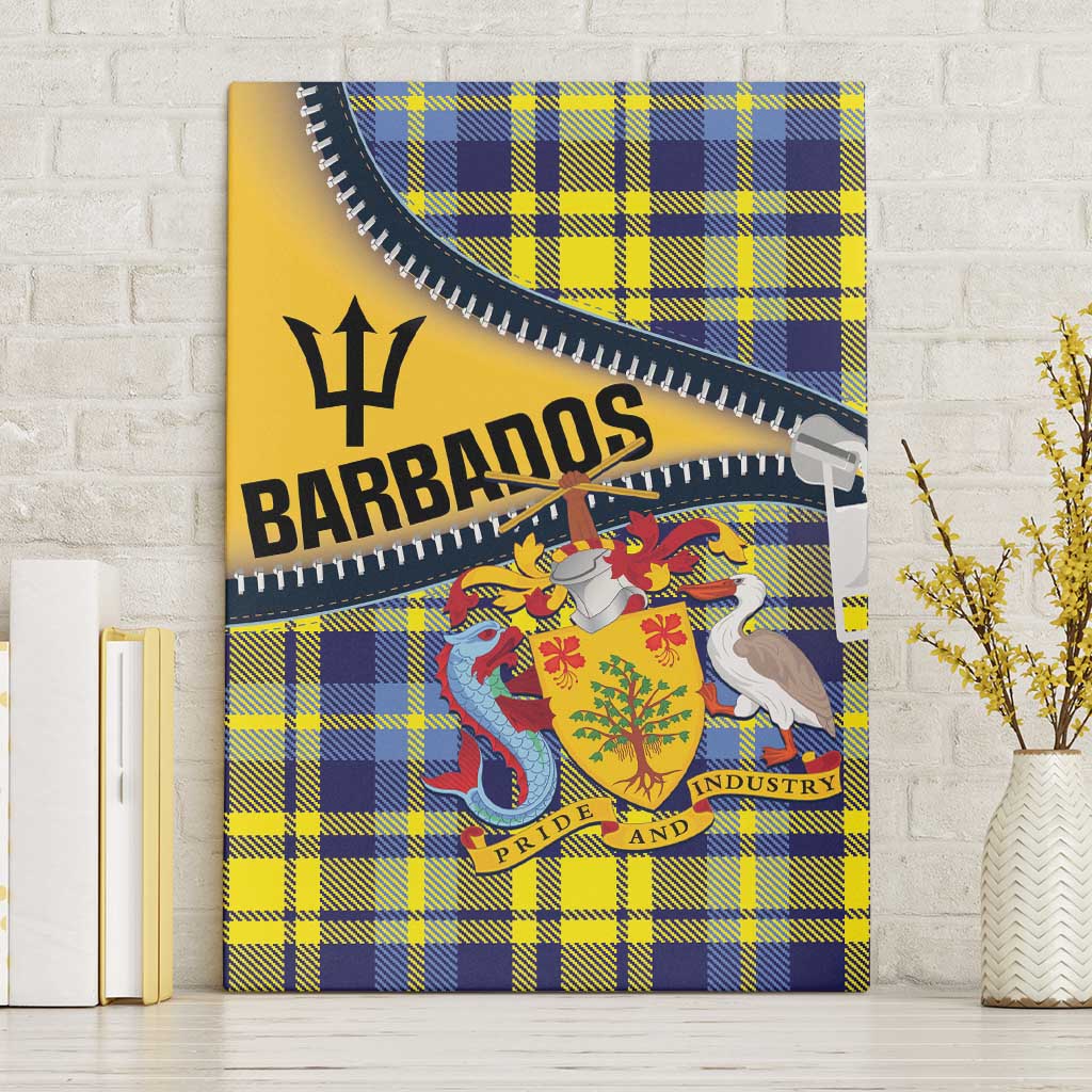 Barbados Celtic Festival Canvas Wall Art Yellow Blue Tartan Zipper Stylized