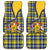 Barbados Celtic Festival Car Mats Yellow Blue Tartan Zipper Stylized