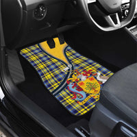 Barbados Celtic Festival Car Mats Yellow Blue Tartan Zipper Stylized