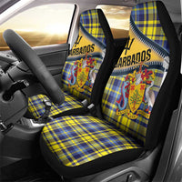 Barbados Celtic Festival Car Seat Cover Yellow Blue Tartan Zipper Stylized