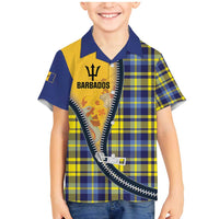 Barbados Celtic Festival Family Matching Mermaid Dress and Hawaiian Shirt Yellow Blue Tartan Zipper Stylized