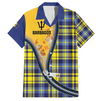 Barbados Celtic Festival Family Matching Puletasi and Hawaiian Shirt Yellow Blue Tartan Zipper Stylized