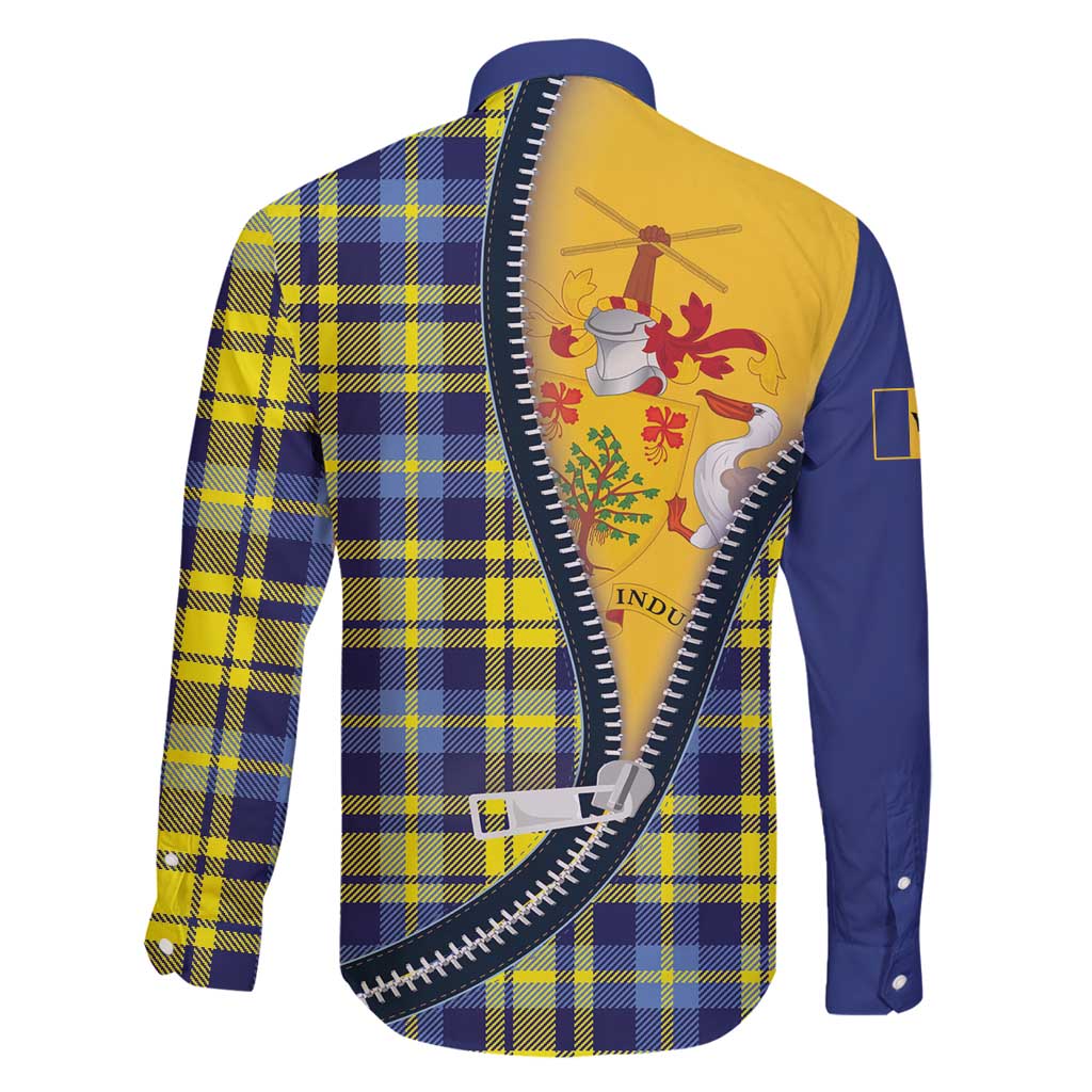 Barbados Celtic Festival Family Matching Summer Maxi Dress and Hawaiian Shirt Yellow Blue Tartan Zipper Stylized