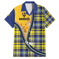 Barbados Celtic Festival Family Matching Tank Maxi Dress and Hawaiian Shirt Yellow Blue Tartan Zipper Stylized