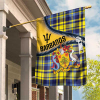 Barbados Celtic Festival Garden Flag Yellow Blue Tartan Zipper Stylized