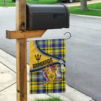 Barbados Celtic Festival Garden Flag Yellow Blue Tartan Zipper Stylized