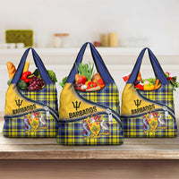 Barbados Celtic Festival Grocery Bag Yellow Blue Tartan Zipper Stylized