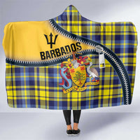 Barbados Celtic Festival Hooded Blanket Yellow Blue Tartan Zipper Stylized