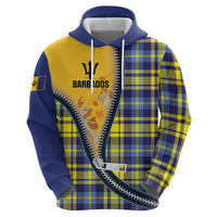 Barbados Celtic Festival Hoodie Yellow Blue Tartan Zipper Stylized