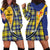 Barbados Celtic Festival Hoodie Dress Yellow Blue Tartan Zipper Stylized