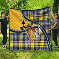 Barbados Celtic Festival Quilt Yellow Blue Tartan Zipper Stylized