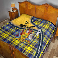 Barbados Celtic Festival Quilt Yellow Blue Tartan Zipper Stylized
