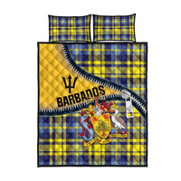 Barbados Celtic Festival Quilt Bed Set Yellow Blue Tartan Zipper Stylized