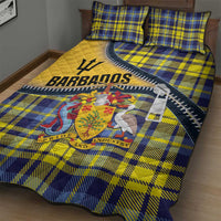 Barbados Celtic Festival Quilt Bed Set Yellow Blue Tartan Zipper Stylized