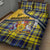 Barbados Celtic Festival Quilt Bed Set Yellow Blue Tartan Zipper Stylized