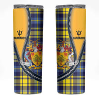 Barbados Celtic Festival Skinny Tumbler Yellow Blue Tartan Zipper Stylized