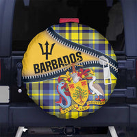 Barbados Celtic Festival Spare Tire Cover Yellow Blue Tartan Zipper Stylized
