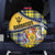 Barbados Celtic Festival Spare Tire Cover Yellow Blue Tartan Zipper Stylized