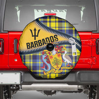 Barbados Celtic Festival Spare Tire Cover Yellow Blue Tartan Zipper Stylized