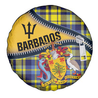Barbados Celtic Festival Spare Tire Cover Yellow Blue Tartan Zipper Stylized