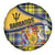 Barbados Celtic Festival Spare Tire Cover Yellow Blue Tartan Zipper Stylized