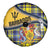 Barbados Celtic Festival Spare Tire Cover Yellow Blue Tartan Zipper Stylized