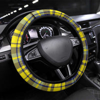 Barbados Celtic Festival Steering Wheel Cover Yellow Blue Tartan Zipper Stylized