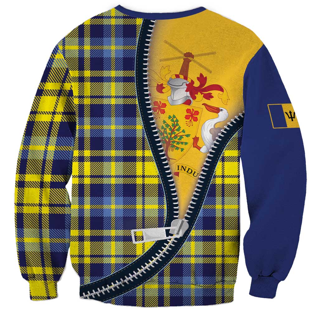 Barbados Celtic Festival Sweatshirt Yellow Blue Tartan Zipper Stylized