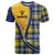 Barbados Celtic Festival T Shirt Yellow Blue Tartan Zipper Stylized