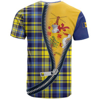 Barbados Celtic Festival T Shirt Yellow Blue Tartan Zipper Stylized