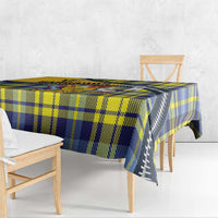 Barbados Celtic Festival Tablecloth Yellow Blue Tartan Zipper Stylized