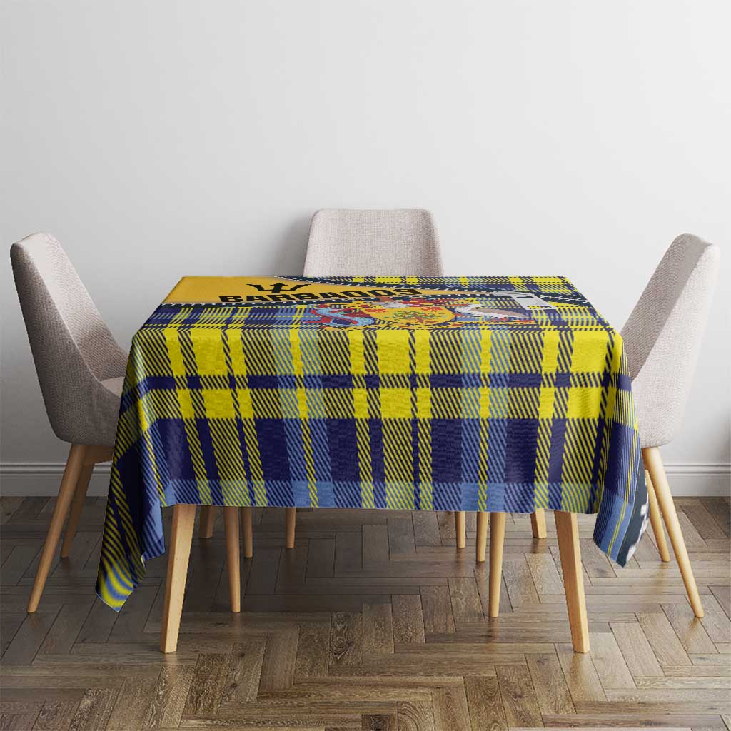 Barbados Celtic Festival Tablecloth Yellow Blue Tartan Zipper Stylized