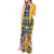 Barbados Celtic Festival Tank Maxi Dress Yellow Blue Tartan Zipper Stylized
