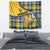 Barbados Celtic Festival Tapestry Yellow Blue Tartan Zipper Stylized
