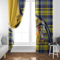 Barbados Celtic Festival Window Curtain Yellow Blue Tartan Zipper Stylized
