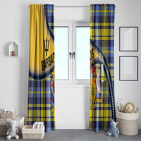 Barbados Celtic Festival Window Curtain Yellow Blue Tartan Zipper Stylized