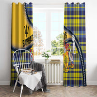 Barbados Celtic Festival Window Curtain Yellow Blue Tartan Zipper Stylized