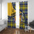 Barbados Celtic Festival Window Curtain Yellow Blue Tartan Zipper Stylized