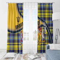 Barbados Celtic Festival Window Curtain Yellow Blue Tartan Zipper Stylized
