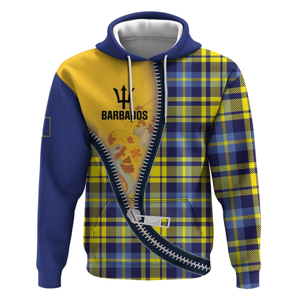 Barbados Celtic Festival Zip Hoodie Yellow Blue Tartan Zipper Stylized